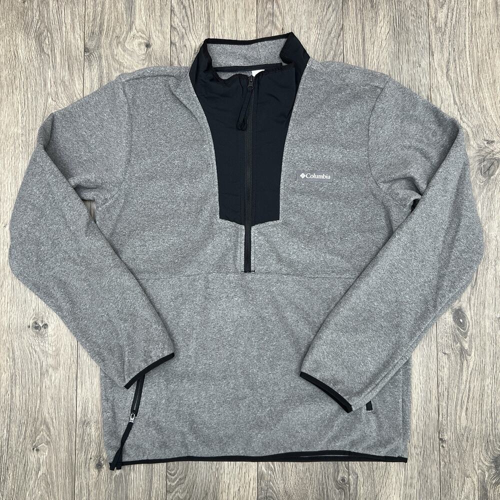 Columbia 1/2 Fleece Sweater Size Medium Mens Grey Sequoia Grove $60